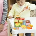 thumbnail image 3 of Simulation Burger Toys Kids Playthings Kitchen Pretend Wooden Cutting Food Simulated Sensory Child, 3 of 6