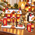 thumbnail image 5 of Christmas Village Decor, Wooden Colorful Townhouse Village Tabletop House with Soft Light for Mantel Shelf Desk and Table, 4.72 x 4.33 x 0.79 in, 5 of 6