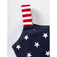 thumbnail image 5 of Girls Independence Day Dress Square Neck Bow Shoulder A-Line Flowy 4th of July Outfit for 3-4 Years, Blue Heart, 5 of 11