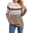 thumbnail image 2 of Women'S Casual Vintage Sweater Raglan Sleeve Crew Neck Knit Pullover Comfortable Warm Autumn Top Khaki S, 2 of 9