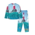 thumbnail image 2 of Kll Lighthouse Sea Port Print Women'S Long Sleeve Pajamas With Pants Sleepwear Loungewear 2 Set-Small, 2 of 9