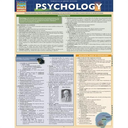 BarCharts 9781423219620 Psychology Quickstudy Easel