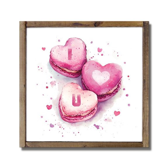 Creative Products I Heart U Macaroons 9.5 x 9.5 Framed Wood Plaque