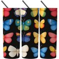 thumbnail image 4 of Rainbow butterfly tumbler with lid and straw 20 oz insulated tumbler cups Rainbow butterfly insulated travel coffee mugs for women cute sippy cups stainless insulated travel cups, 4 of 7