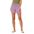 thumbnail image 3 of Ahuyic Womens Shorts,Plus Size Pants for Women,Womens Multi Colored Shorts With Drawstring Waistband Womens Oversized Patch Pocket Shorts,Purple,S, 3 of 5