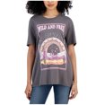 thumbnail image 1 of Self E Womens Wild and Free Boyfriend Graphic T-Shirt, charcoal, Juniors, L, 1 of 1