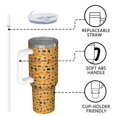 thumbnail image 4 of Leopard Print 40oz Tumbler– Stainless Steel Insulated Tumbler with Handle and Straw, Large Capacity Travel Cup for Hot & Cold Drinks, 4 of 6