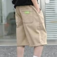 thumbnail image 4 of NAISIBABY Boys Cargo Shorts, Fashion Elastic Waist Baggy Fit Kids Summer Shorts Khaki 14T, 4 of 7