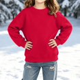 thumbnail image 2 of YOUYEDIAN Girls Sweatshirt Boys Casual Versatile Long Sleeve Pullover Fall Winter Drop Shoulder Tops, 2 of 5
