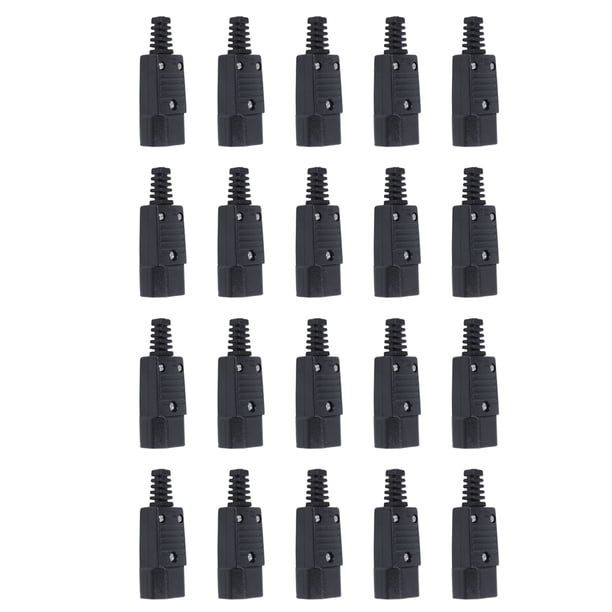 20X Negro IEC-320 C14 Macho Clavija Conector Enchufe de Entrada de Potencia AC 250V 10A
