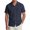 Blue, variant on ROHUUQUE Men's Cotton Linen Shirts Breathable Stand Collar Short Sleeve Solid Open Front Button Up Casual Tops