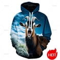 thumbnail image 1 of Sudadera con capucha y sudadera con estampado 3D de cabra gritando, novedad, sudadera con capucha y gráfico de cabra enojada, ropa de calle divertida para niños, 1 of 5