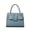 blue, variant on Genuine Leather Tote Bag, Women's Croc Embossed Trapezoid Shoulder Crossbody Purse