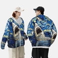 thumbnail image 4 of Fotbe Vintage Starry Sky Shark Chaqueta con Protección Solar UPF 50+ para Hombre y Mujer, Camisa con Capucha y Bolsillos-Medium, 4 of 7