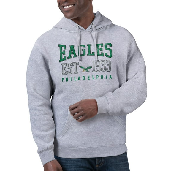 Unisex Starter Heather Gray Philadelphia Eagles Retro Pullover Hoodie