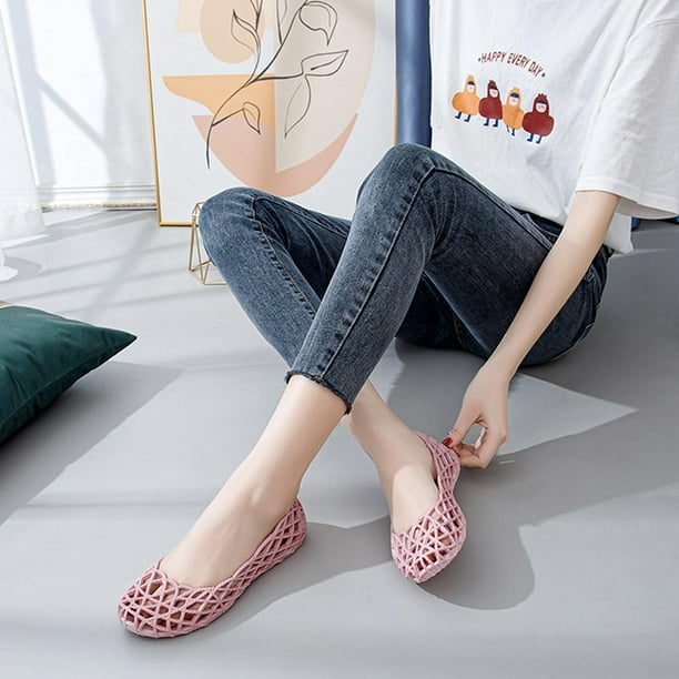 Plastic flat shoes sale
