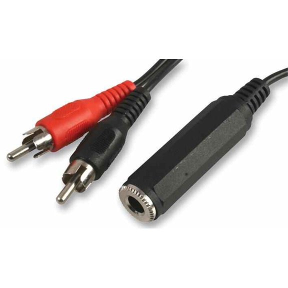 PRO SIGNAL 6.35mm (1/4") Mono Jack Socket to 2x Phono (RCA) Plugs Lead 500mm