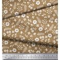 thumbnail image 3 of Soimoi Brown Velvet Fabric Leaf Floral Print Fabric by the Yard 58 Inch Wide, 3 of 3