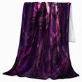 thumbnail image 2 of Moonlit Woman with White Stag in Forest, Purple Fantasy Style for Deer Lovers, Crystal Woodland Scene and Birthday Gift, Soft Flannel Blanket for Bedroom and Reading Nook, Home Decor, 2 of 9