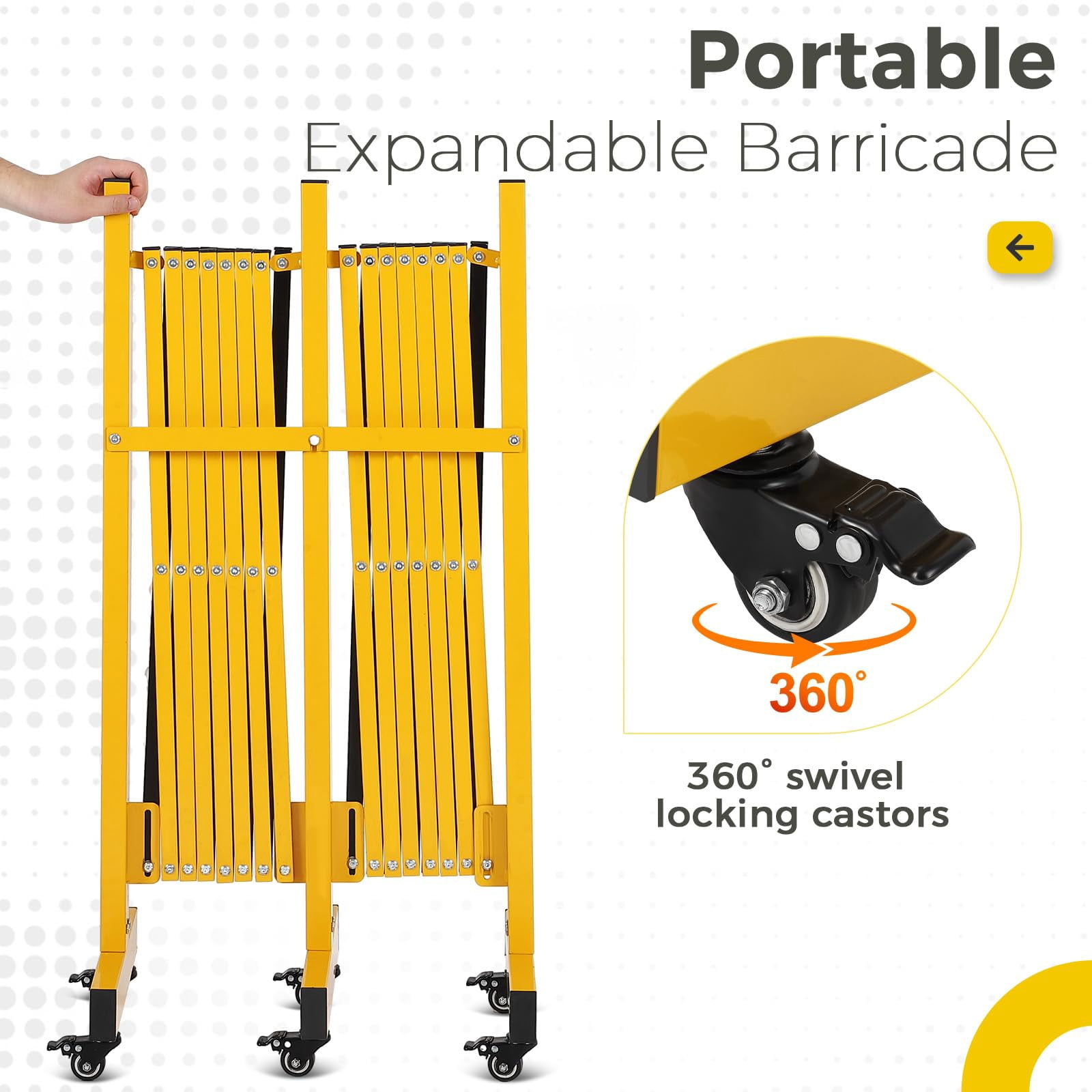 Metal ExpandableBarrica-deGate Outdoor,  Folding Safety Barrier Gate, Portable TrafficBarrica-deFence