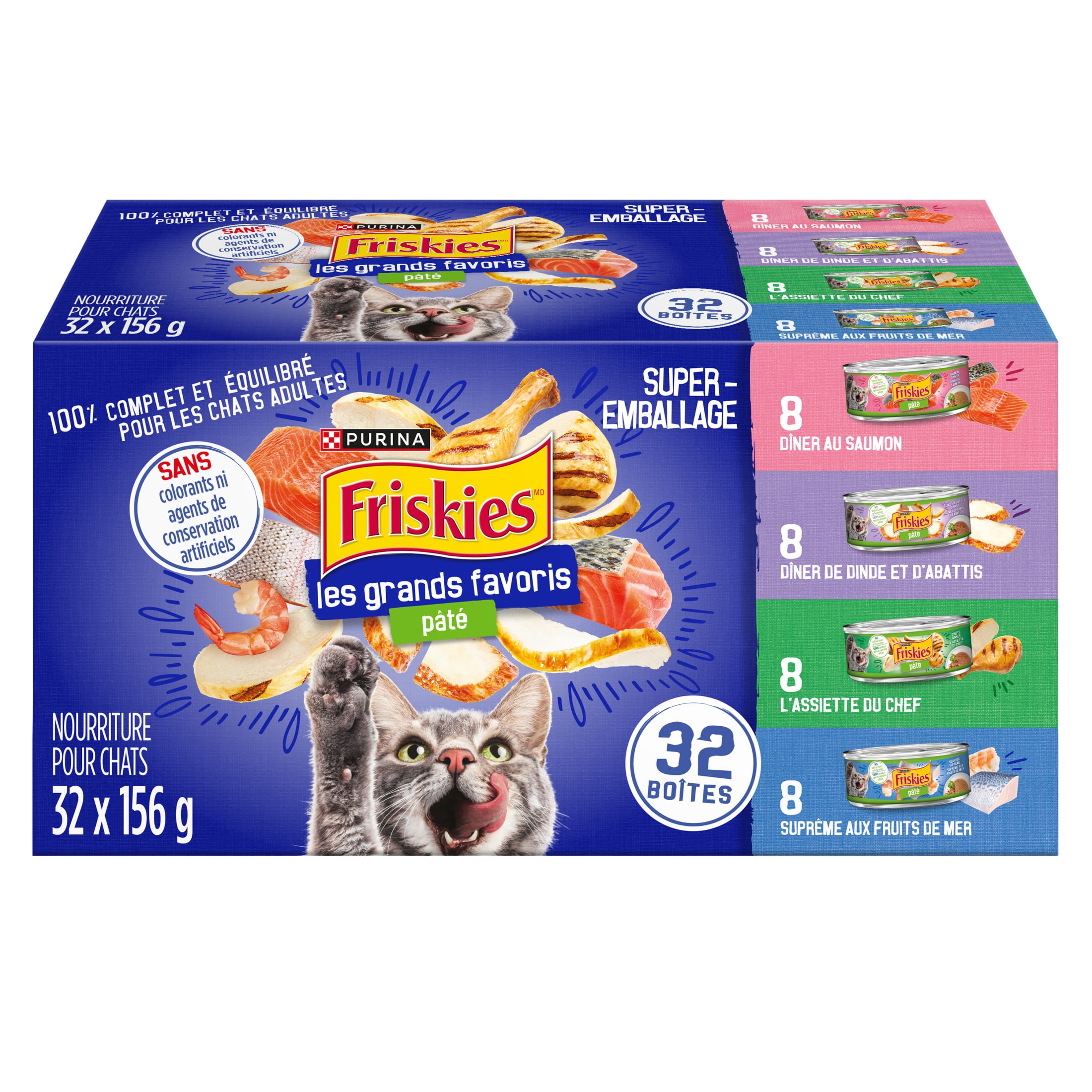 Friskies Pate Greatest Hits Variety Pack, Wet Cat Food 32 X 156g