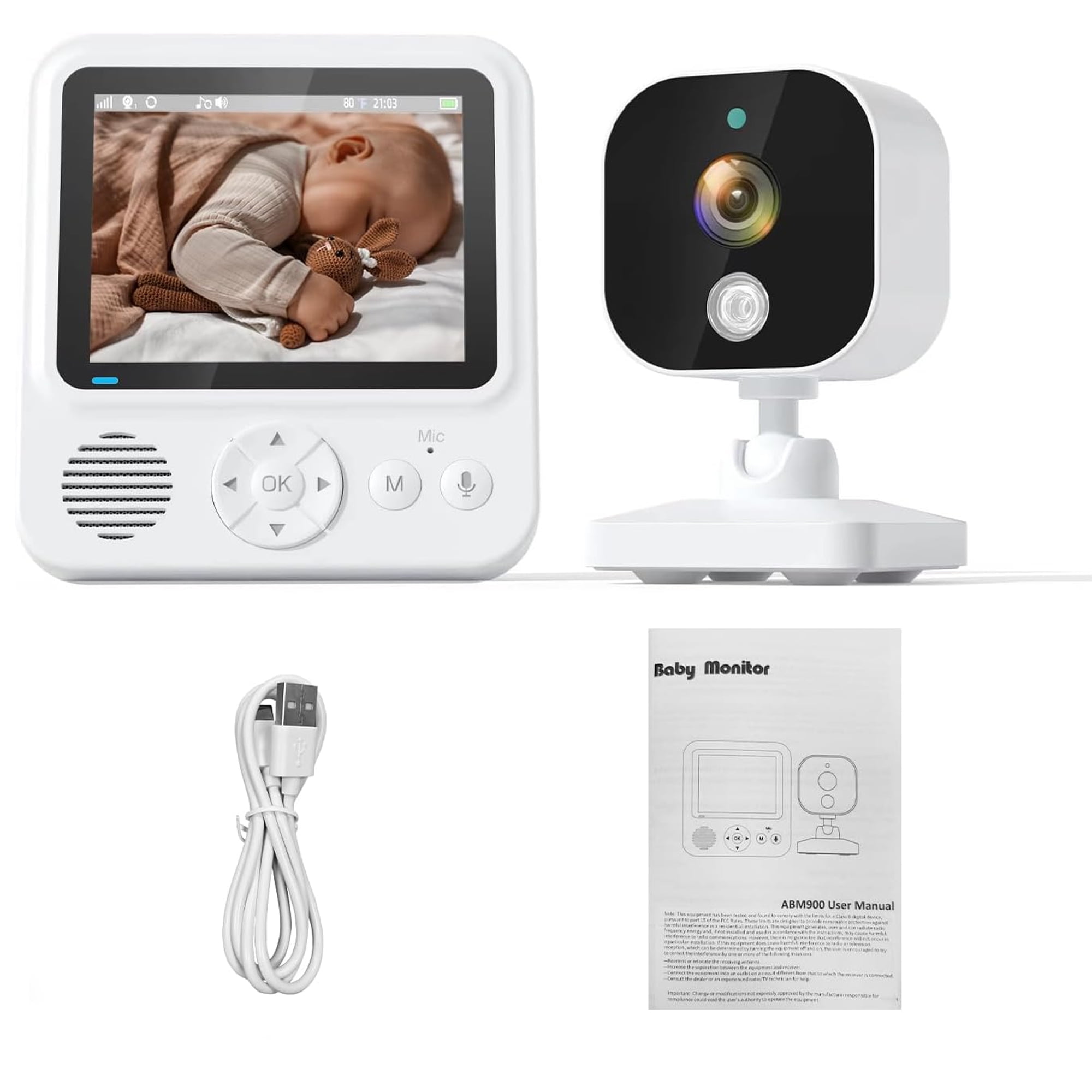Baby Camera Monitor, Monitor with Camera and Audio, 720P HD Video Baby Monitor Camera, Room Monitors for Elderly Monitor, Caregiver Video Monitor for Elderly Baby Care