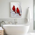 thumbnail image 4 of Canvas Wall Art, Red Cardinal Christmas Framed Canvas Prints for Living Room Dining Room, Winter Branches Xmas Forest Extra Large Gallery Wrapped Wall Decor for Home Office, Gifts, 22"x28", 4 of 9