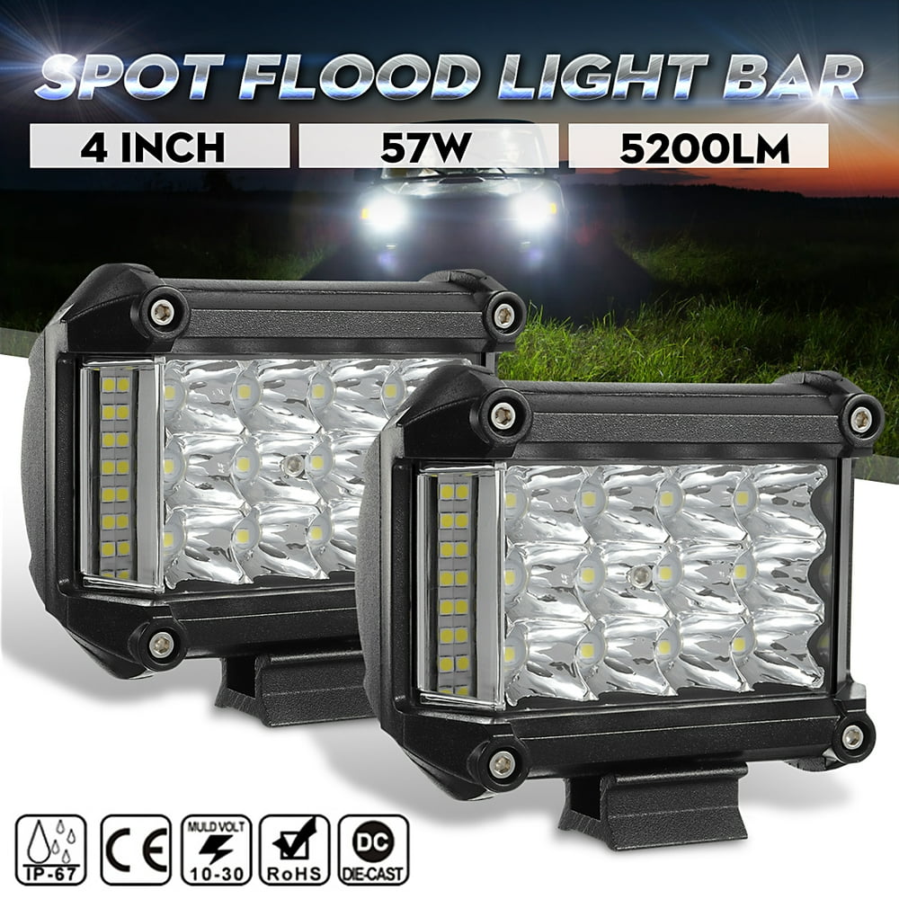 1/2PCs Car LED Spotlight 57W Fog Light LED Combo Work Lamp Wide Angle