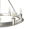 thumbnail image 4 of Hunter - Saddlewood 6-light Brushed Nickel, Large Chandelier, Dimmable, Casual Style, Wagon Wheel Shaped, for Bedrooms, Dining, Living Rooms - 19034, 4 of 7