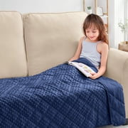 Teler Weighted Blanket for Kids,Weighted Lap Blanket(36 x 48,5lbs), Blue