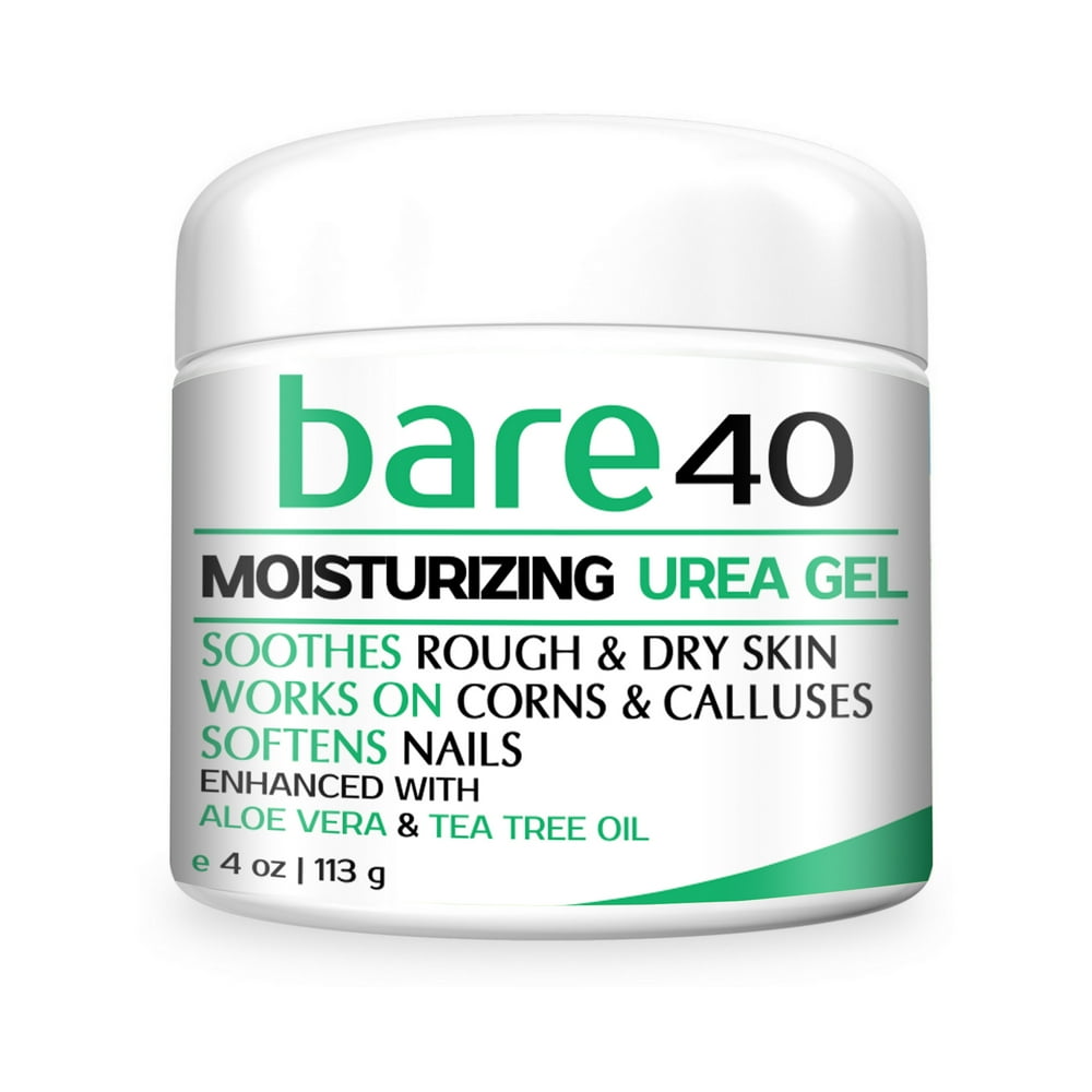Bare 40, 40 Urea Gel, 4 oz Jar, Foot Gel, Moisturizer, Works on Corns and Calluses, For Cracked