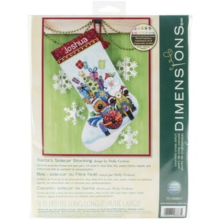 Dimensions Counted Cross Stitch Kit 16 Long -Skating Stocking 14