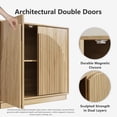 thumbnail image 5 of win2win Fluted Sideboard Buffet Cabinet with Storage, 31.5" Modern Boho Accent Cabinet with Double-Layered Arch Doors, Small Wood Console Credenza for Living Room, Dining Room, Entryway, Hallway, Oak, 5 of 10