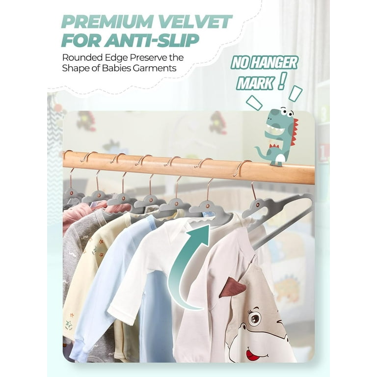 Baby Velvet Hangers- Premium Quality, Space Saving Thin Clothes Hanger -100  pack