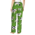 thumbnail image 3 of Picia Cows With Calfs Green Womens Soft Woven Cotton Elastic Waistband Sleep Pajama Pant Lounge Sleep Pant With Pockets And Drawstring-Medium, 3 of 9