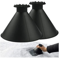 Magical Ice Scrapers for Car Windshield - 2 Pack Cone Magic Car Ice Scraper with Funnel, Round Snow Scraper for Christmas Present