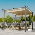 thumbnail image 2 of Outdoor Lighting Outsunny 10' x 10' Outdoor Retractable Pergola Canopy, Metal Patio Shade Shelter for Backyard, Porch Party, Garden, Grill Gazebo, Beige,Outdoor Wall Lights, 2 of 5