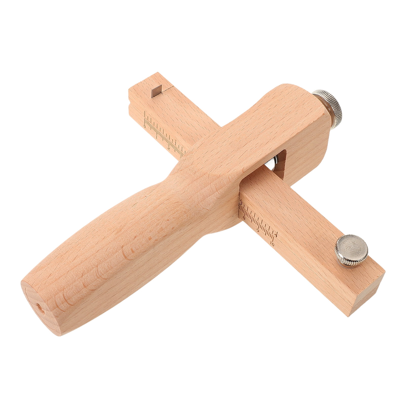 NUOLUX Beige Wooden Strap Cutter Adjustable Hand Cutting Tool for DIY Leathercraft
