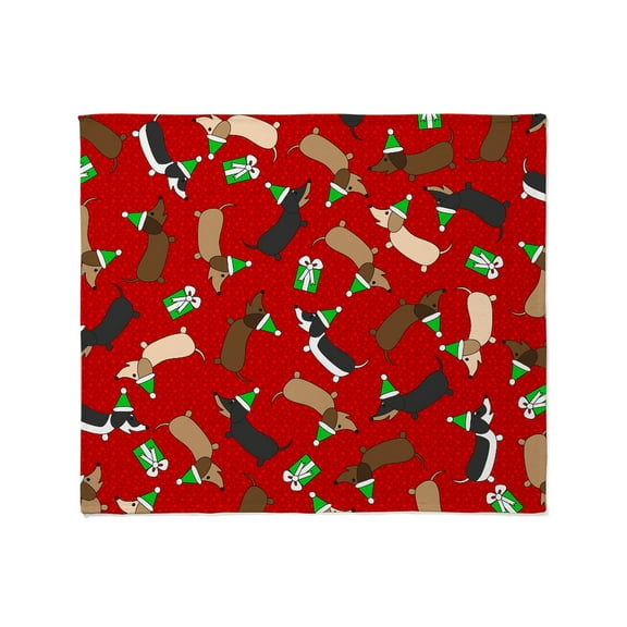 CafePress - Merry Dachshunds Throw Blanket - Soft Fleece Throw Blanket, 50"x60" Stadium Blanket