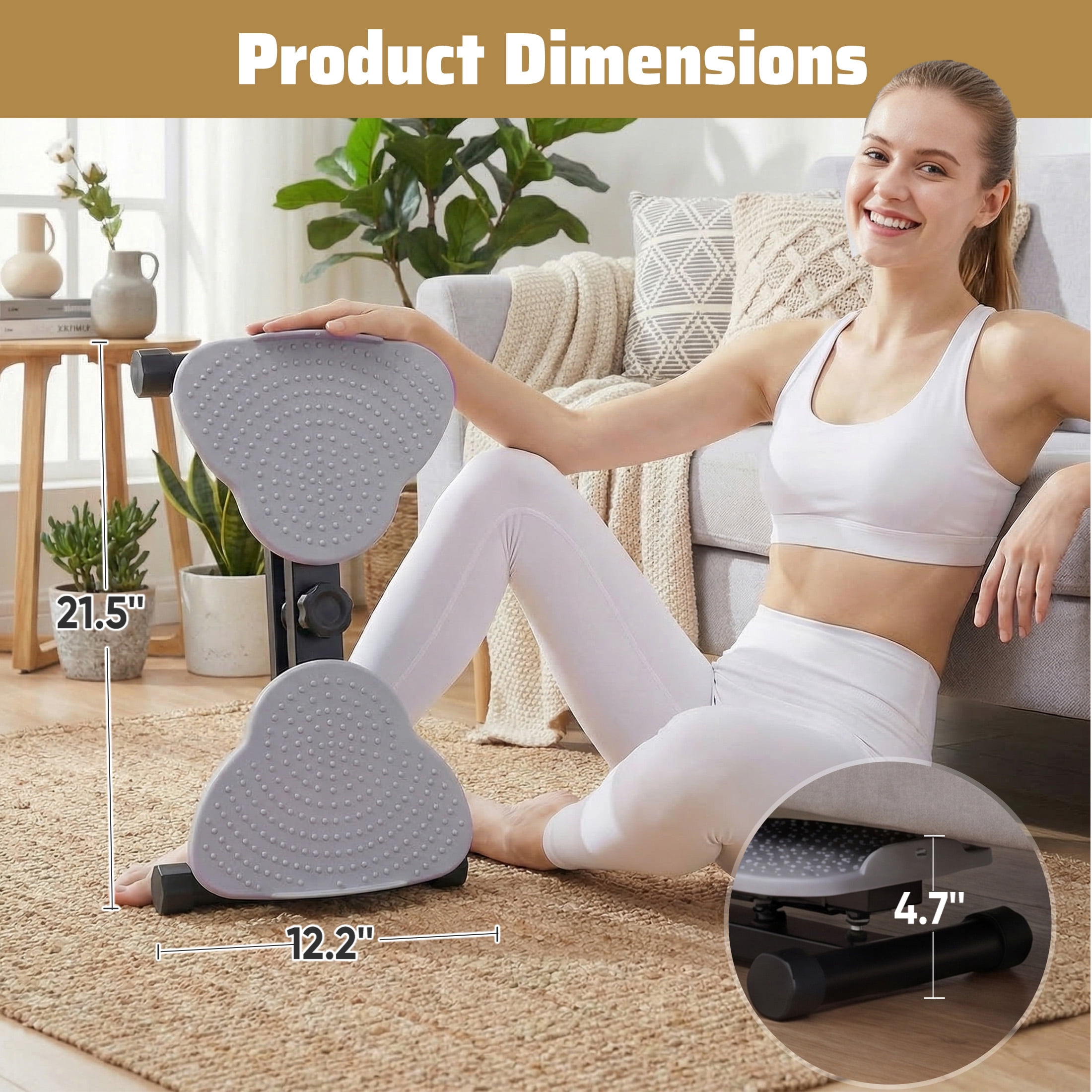 CONCETTA Waist Twister Machine Exercise, 300 lbs Weight Capacity for Waist and Abdominal, Weight Loss, Body Sculpting.Massage Base Plate and Non-Slip Surface, Noiseless, Gray