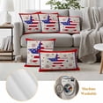 thumbnail image 6 of Independence Day Pillow Covers 2 Pack Flag Day Retro Blue Red Star Fireworks Stripes Pillowcase Waterproof Outdoor Throw Pillow Cover for Patio Garden Square Cushion 24”x24”, 6 of 9