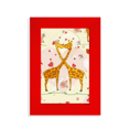 thumbnail image 1 of Yellow Kissing Giraffes Valentine's Day Picture Display Art Red Photo Frame, 1 of 4