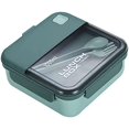 thumbnail image 1 of Box Lunch Cuadrado De Plástico Con Cubiertos Color Azul Practiksa RZ12043, 1 of 5