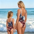 thumbnail image 5 of Grbisyd 4th July Swimsuits for Girls Patriotic Star Striped Crew Neck Bathing Suits Independence Day Kids One Piece Swimsuits, 5 of 6