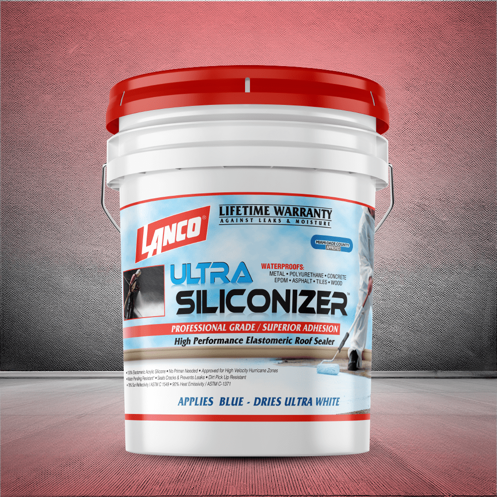 Lanco Ultra Siliconizer Roof Sealer, White Industrial Coating 100% Acrylic Elastomeric, 5 gal