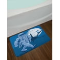thumbnail image 2 of Astronaut Bath Mat, Astronaut Proudly Walks Moon in Backdrop Walk on the Moon Space Adventure, Non-Slip Plush Mat Bathroom Kitchen Laundry Room Decor, 29.5 X 17.5 Inches, Night Blue White, Ambesonne, 2 of 2