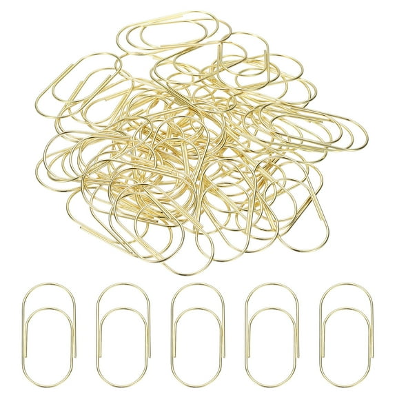Uxcell 2'' x 1'' Large Paper Clip, 50 Pcs Metal Assorted Shaped Paper Clip for Office Document Organization, Gold Tone