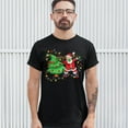 thumbnail image 3 of Tee Hunt Santa Claus Dabbing with Christmas Tree T-shirt Merry and Bright Men's Tee, Black, Small, 3 of 5