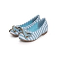thumbnail image 5 of New Girl Fab Kicks K-Millie-1 Stripe Canvas Zip Bow Ballerina Flat Size, 5 of 5
