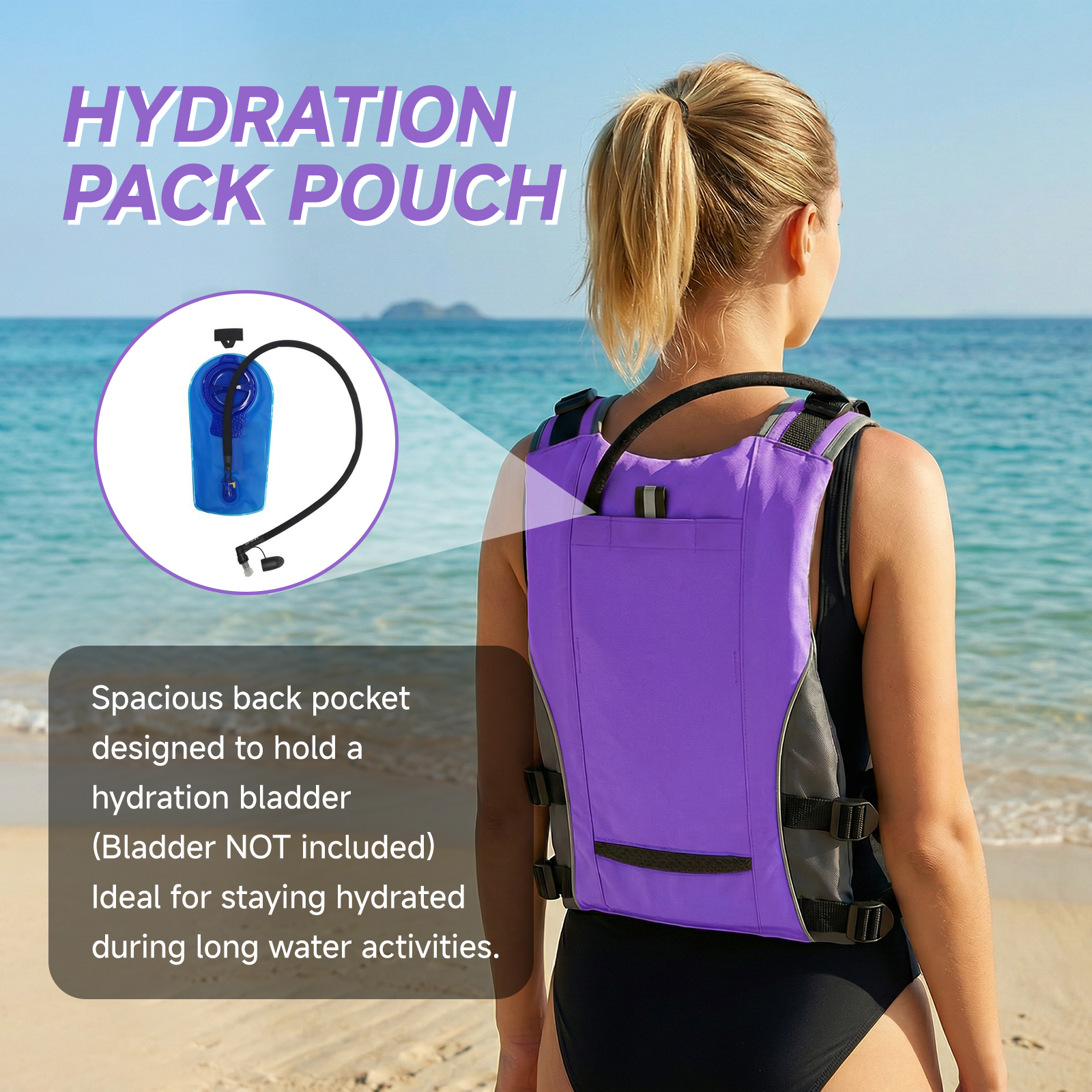Koorium Adult Life Jacket Swim Vest, Purple photo 4
